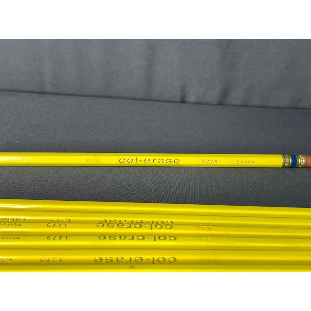 Set of 7 Col-Erase Yellow Pencils #1279 NEW